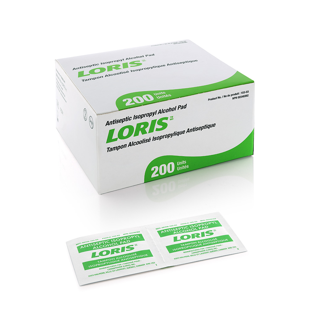 LORIS™ Antiseptic Isopropyl Alcohol Pad_103-03_Front Image